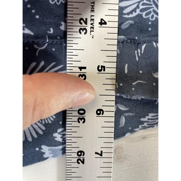 JACHS Girlfriend Shorts Womens XL Navy Blue Floral Print Stretch Zip Fly Pockets - Picture 6 of 10